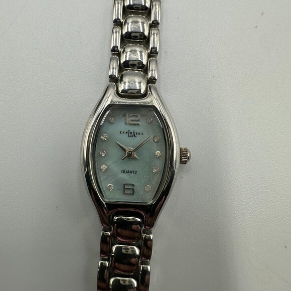 Express Accessories - 3/$30 L.A. Express Watch Women Silver Tone Blue Mother Of Pearl Dial 6.5"